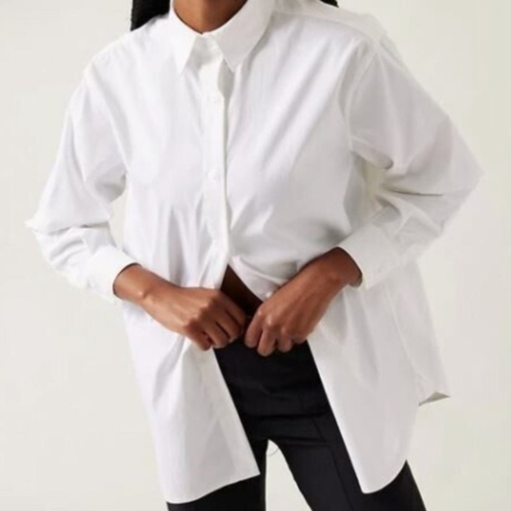 Athleta Oversized Poplin Button Down Shirt